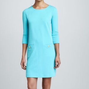 Lilly Pulitzer Charlene Shift Dress Pique Ponte Blue